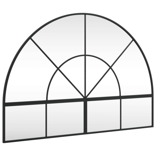 Berkfield Wall Mirror Black 100x70 cm Arch Iron 1