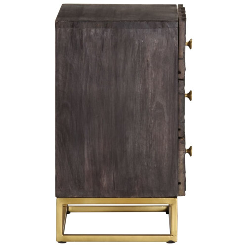 Berkfield Bed Cabinet Black 40x30x50 cm Solid Mango Wood 2