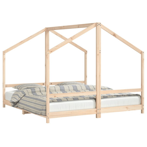 Berkfield Kids Bed Frame 2x(90x190) cm Solid Wood Pine 1