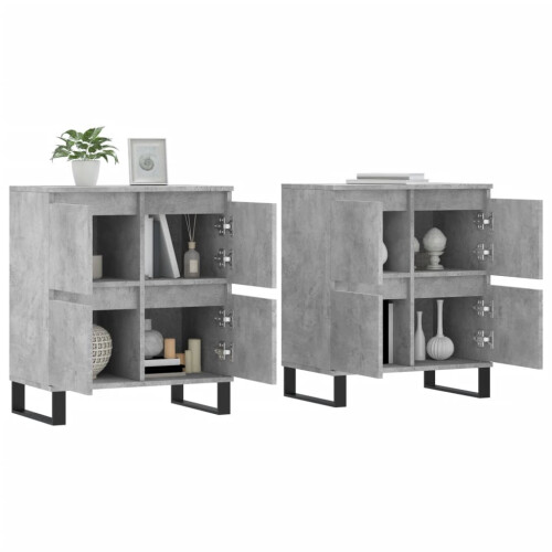 Berkfield Sideboards 2 pcs Concrete Grey Engineered Wood 2