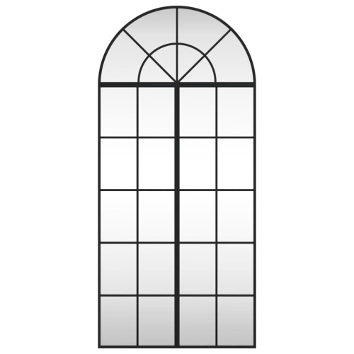 Berkfield Wall Mirror Black 60x130 cm Arch Iron 2