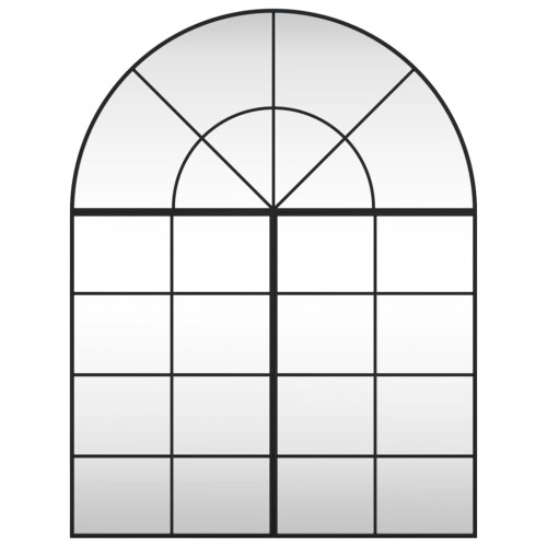 Berkfield Wall Mirror Black 100x130 cm Arch Iron 2