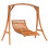 Berkfield Swing Bed Solid Wood Spruce with Teak Finish 2
