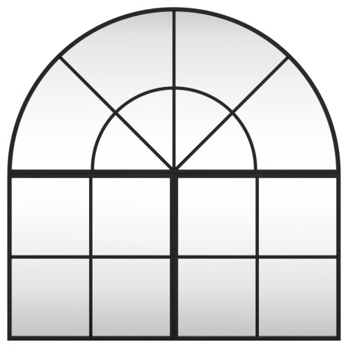 Berkfield Wall Mirror Black 80x80 cm Arch Iron 2
