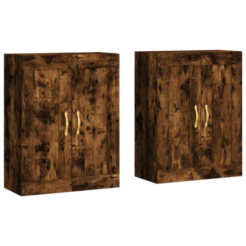 Berkfield Wall Mounted Cabinets 2 pcs Smoked Oak Engineered Wood 1