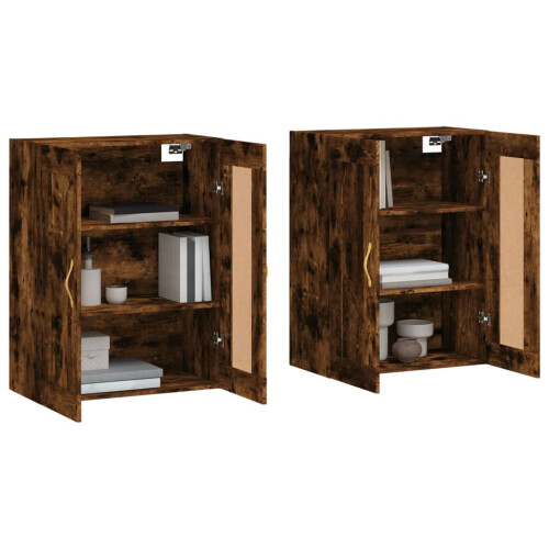 Berkfield Wall Mounted Cabinets 2 pcs Smoked Oak Engineered Wood 2