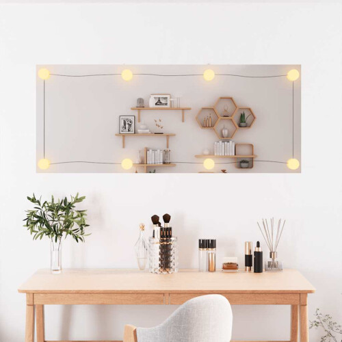 Berkfield Wall Mirror with LED Lights 40x100 cm Glass Rectangle 2