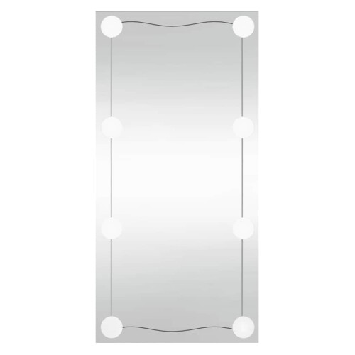 Berkfield Wall Mirror with LED Lights 30x60 cm Glass Rectangle 1