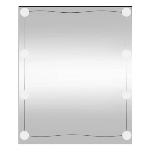Berkfield Wall Mirror with LED Lights 50x60 cm Glass Rectangle 1
