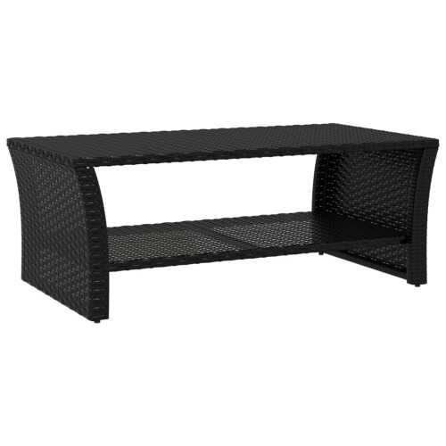 Berkfield Coffee Table Black 100x50x40 cm Poly Rattan 1