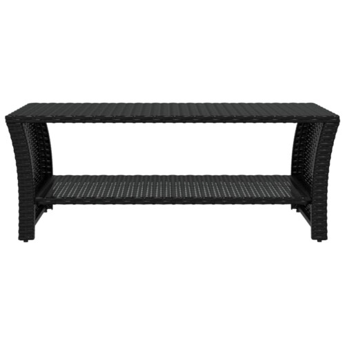 Berkfield Coffee Table Black 100x50x40 cm Poly Rattan 2
