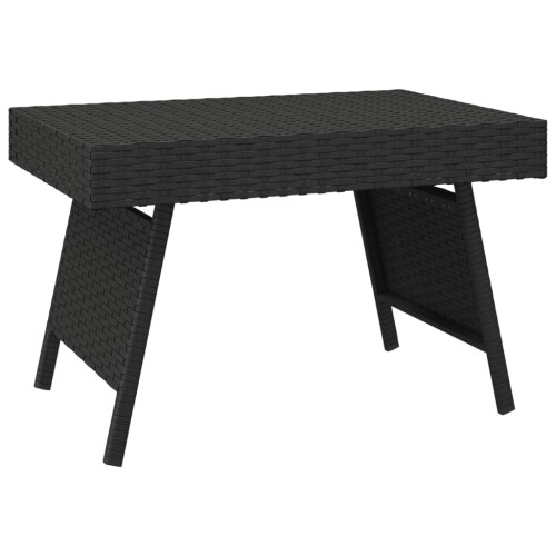 Berkfield Foldable Side Table Black 60x40x38 cm Poly Rattan 1