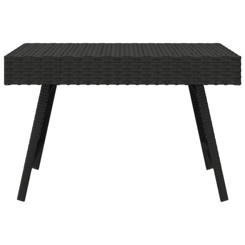 Berkfield Foldable Side Table Black 60x40x38 cm Poly Rattan 2