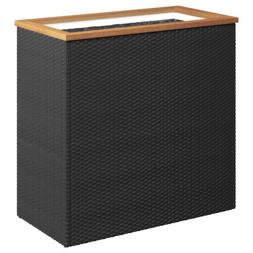 Berkfield Planter Black 80x40x80 cm Poly Rattan 1