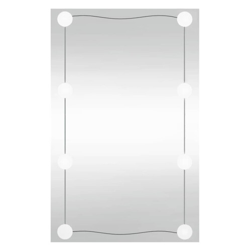 Berkfield Wall Mirror with LED Lights 40x60 cm Glass Rectangle 1