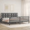 Berkfield Bed Frame without Mattress Grey 200x200 cm Solid Wood 3