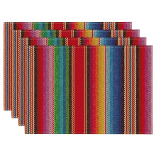 Mexican Placemats Set of 4, Colorful Washable Heat Resistant Table Mats for Dining Table Decor