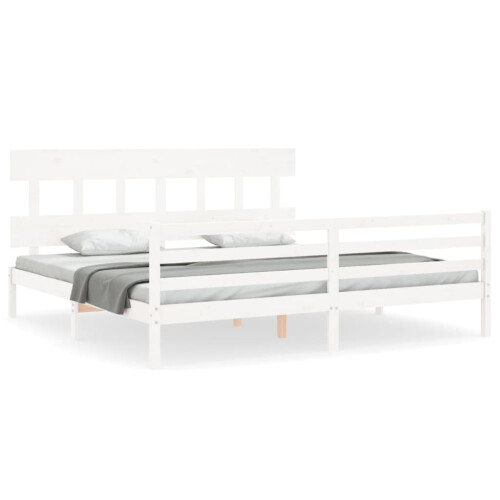 Berkfield Bed Frame without Mattress White 200x200 cm Solid Wood 1