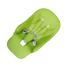 Baby Chair Cushion PU Leather Seat Insert with 5‑Point Harness Easy Clean Universal Fit Green