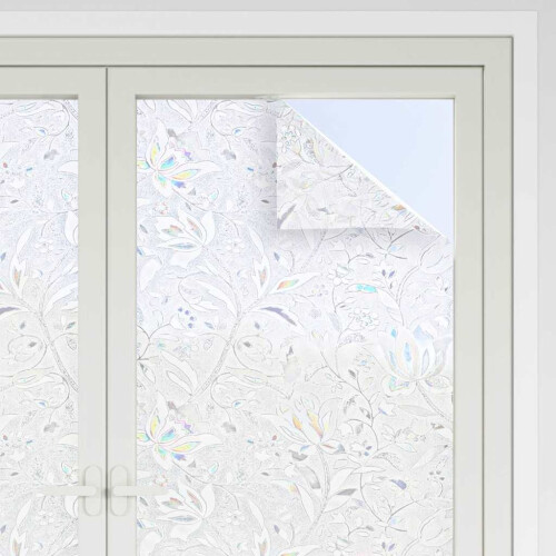 Berkfield Window Films 4 pcs Frosted Flower Pattern PVC 2