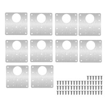 10Pc Cabinet Hinge Plate Kit for Cupboard Door Easy Install Durable Mounting Support