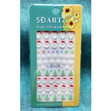 Christmas Nail Stickers 5D Self Adhesive Ultrathin Metallic 3D Nail Art Decals NK5DK106