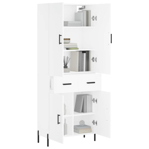 Berkfield Highboard White 69.5x34x180 cm Engineered Wood 2