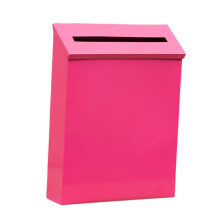 Large Capacity Wall Mounted Mailbox Metal Postbox Rose Red Outdoor Non Locking Letter Box for Front Door Decor