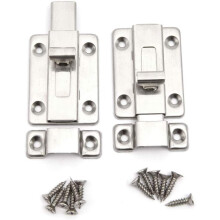 2 Inch Stainless Steel Slide Bolt Door Lock 2 Pack, Durable Surface Mounted Latch for Internal Doors