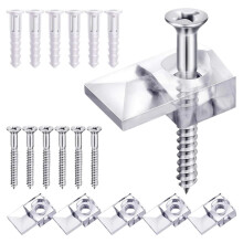 Mirror Hanging Kit 50 Sets with Clear Mirror Clips for Wall Mount, Secure LowProfile Glass Holders