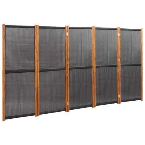 Berkfield 5-Panel Room Divider Black 350x180 cm 1