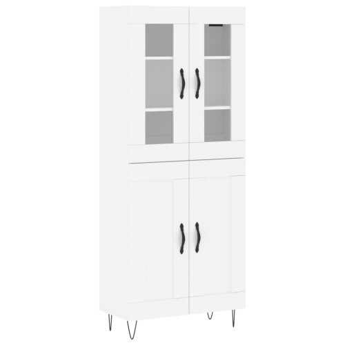 Berkfield Highboard White 69.5x34x180 cm Engineered Wood 1