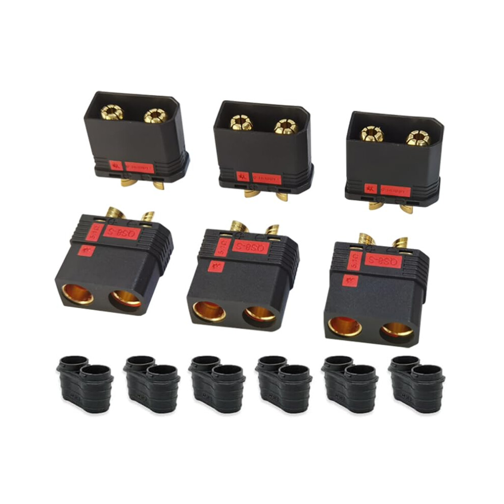 Qs8 Anti Spark Connector Male Female Plug 3 Pairs Gold Plated Current For Drone Rc Battery Charger 9351714794152