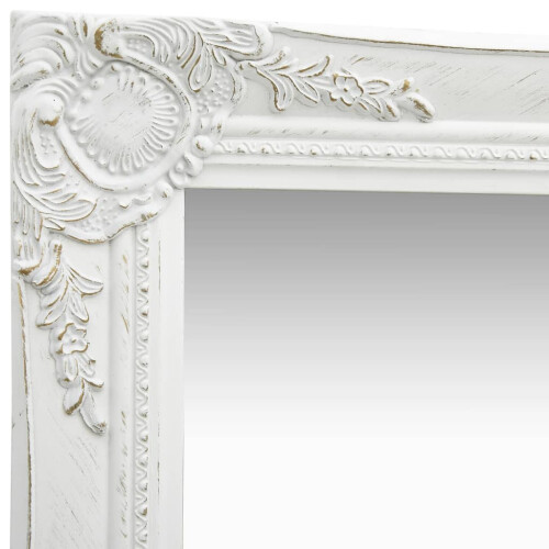 Berkfield Wall Mirror Baroque Style 40x40 cm White 2