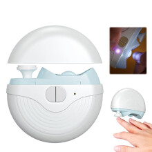 Electric Nail Clipper with Polishing and Vacuum, 2 in 1 Rechargeable Nail Trimmer with LED Light for Seniors (White)
