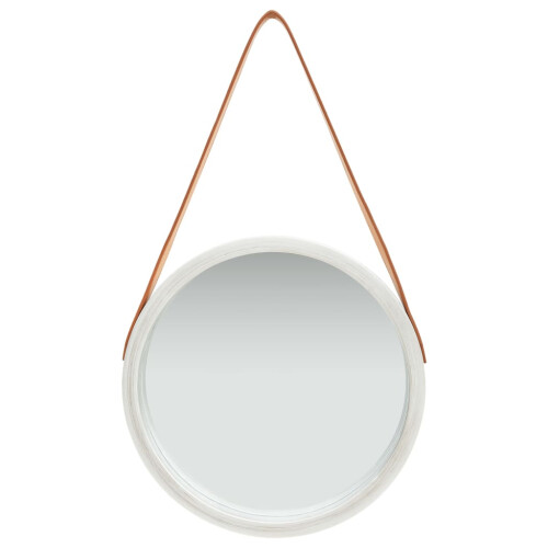 Berkfield Wall Mirror with Strap 40 cm Silver 1
