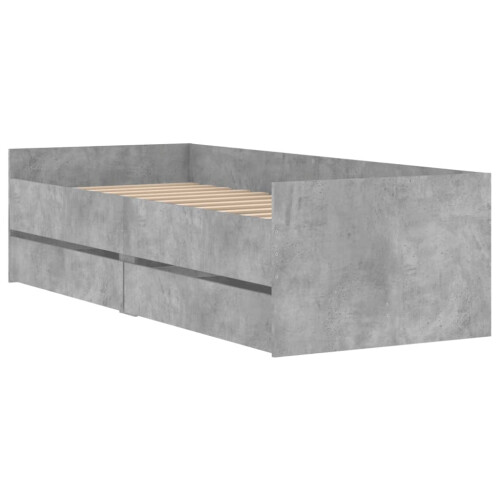 Berkfield Bed Frame without Mattress Concrete Grey 75x190 cm Small Single Small Single 2