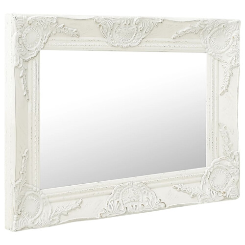 Berkfield Wall Mirror Baroque Style 50x40 cm White 1