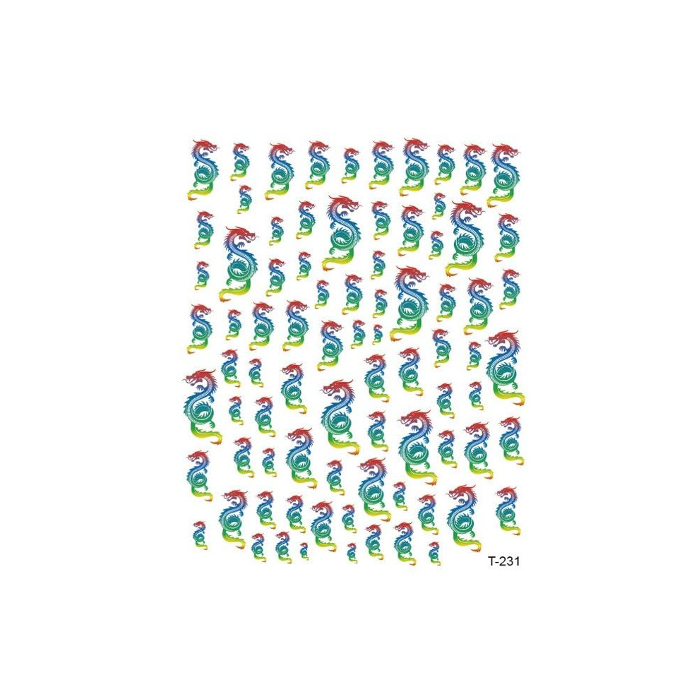 Nail Art Stickers 3D Snake Dragon Design UV Curing Compatible Water Transfer Pattern 231