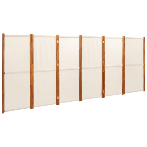 Berkfield 6-Panel Room Divider Cream White 420x180 cm 1