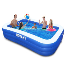 Inflatable Pool 120'x72'x22' ExtraLarge Leakproof Family Swimming Pool for Adults and Kids Backyard