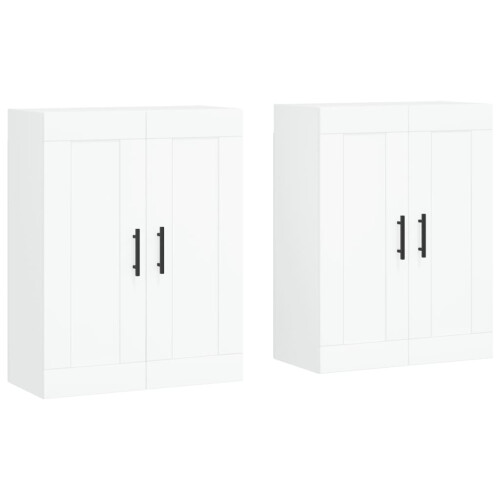Berkfield Wall Mounted Cabinets 2 pcs White Engineered Wood 1