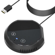 Desktop USB Conference Speakerphone Microphone Touch-Sensor Buttons Condenser PC Computer Mic Support Speaker