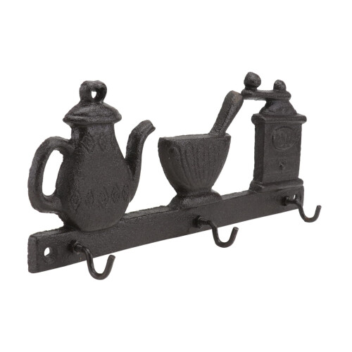 Vintage Cast Iron Wall Mounted Coat Hook and Hat Rack, Durable Iron, Rustic Entryway Storage