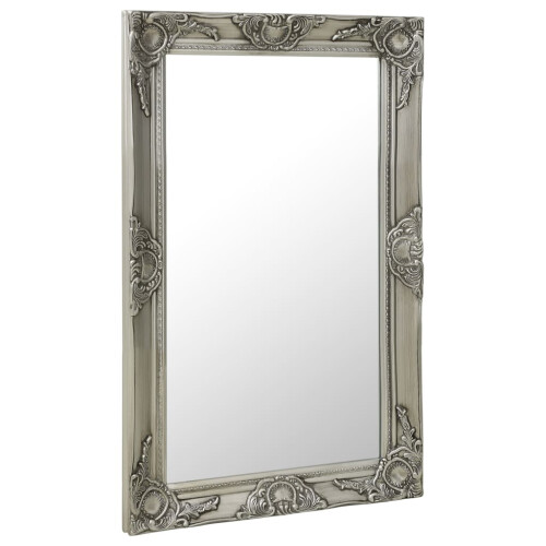 Berkfield Wall Mirror Baroque Style 50x80 cm Silver 1