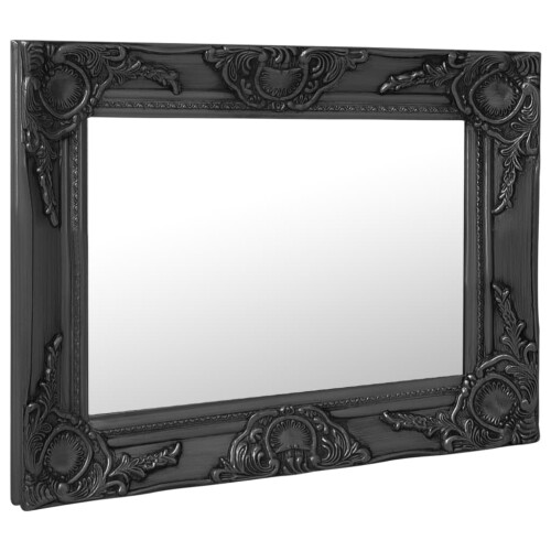 Berkfield Wall Mirror Baroque Style 50x40 cm Black 1