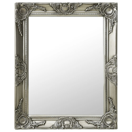 Berkfield Wall Mirror Baroque Style 50x60 cm Silver 1