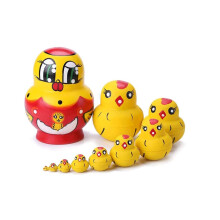 10 Pcs Hand Painted Wooden Matryoshka Russian Nesting Dolls Set for Kids and Home Decor