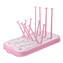 Baby Bottle Drying Rack with Removable Tray, Compact Countertop Organizer for Newborn Bottles
