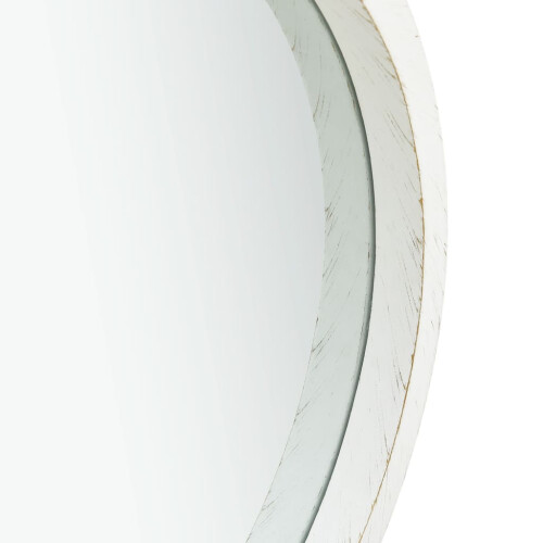 Berkfield Wall Mirror with Strap 50 cm White 2